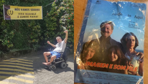 Marcelo Rubens Paiva e dvd pirata Ainda Estou Aqui