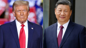 Donald Trump e Xi Jinping montagem
