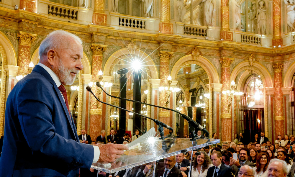 06.06.2025 - Sessão de encerramento do Fórum Empresarial Brasil – França Presidente da República, Luiz Inácio Lula da Silva, durante sessão de encerramento do Fórum Empresarial Brasil – França. Paris - França. Foto: Ricardo Stuckert / PR